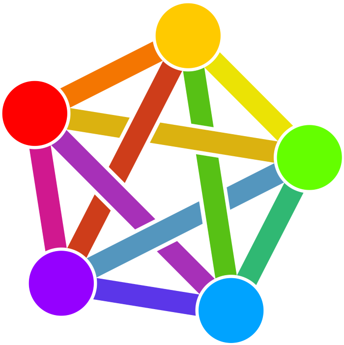 Logo do Fediverso - Um pentagrama colorido